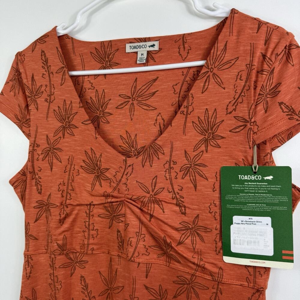 Toad & Co NWT Rosemarie Floral Dress Medium Organic Cotton Sustainable Outdoor - Picture 6 of 11